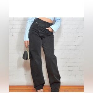 Insane Gene Crossover High Rise Straight Leg Jeans Asymmetrical Waist Denim Sz26